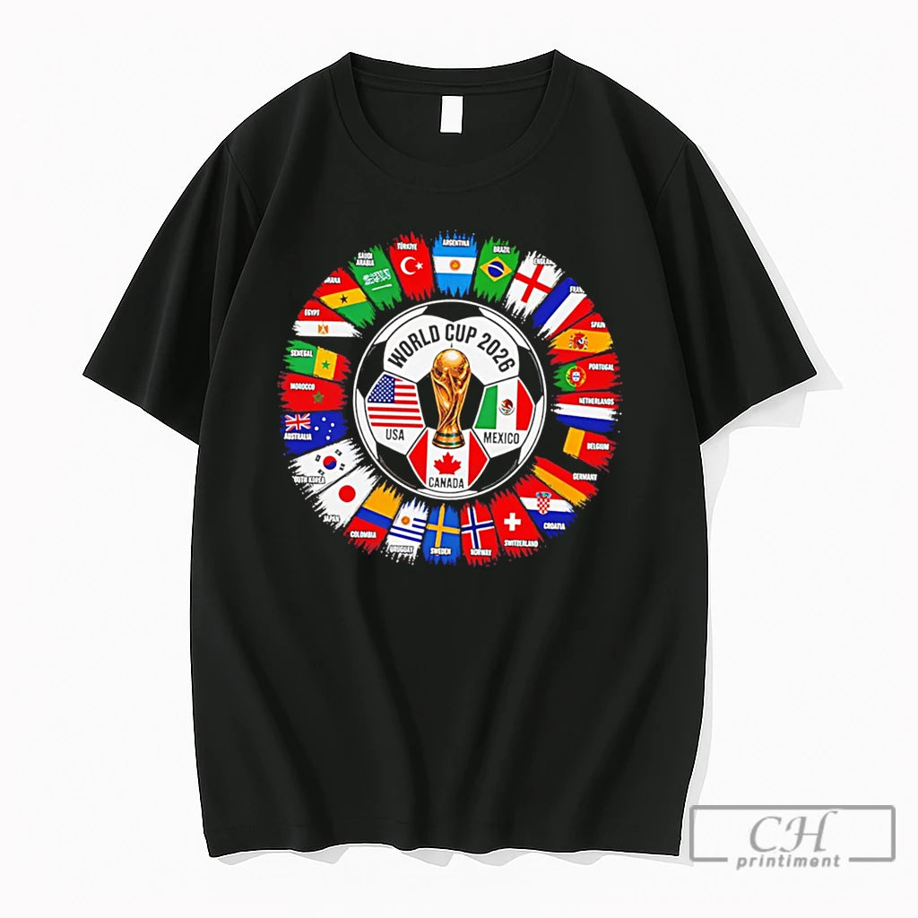 Premium World Cup 2026 Flags Tee