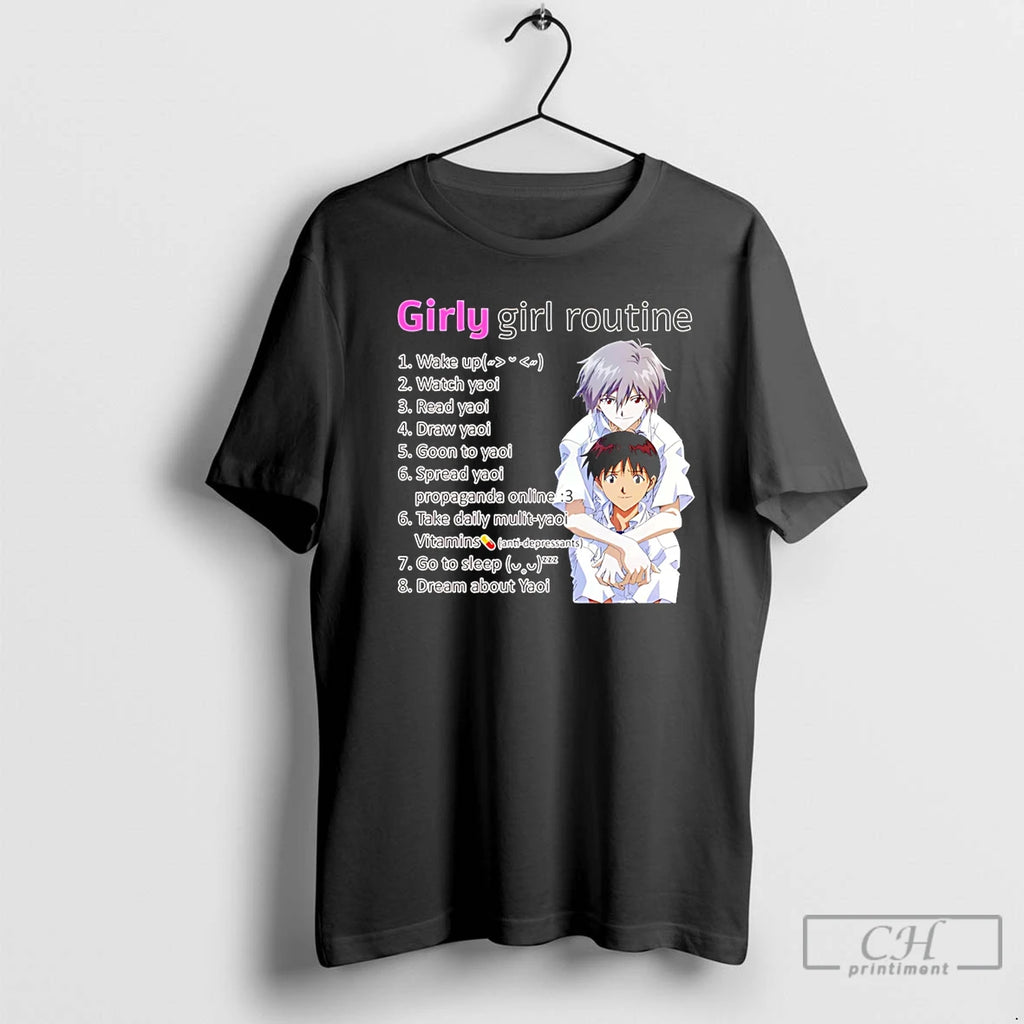 Premium Yaoi Girly Girl Routine T-Shirts, Hoodie, Sweatshirt | DripVista.com