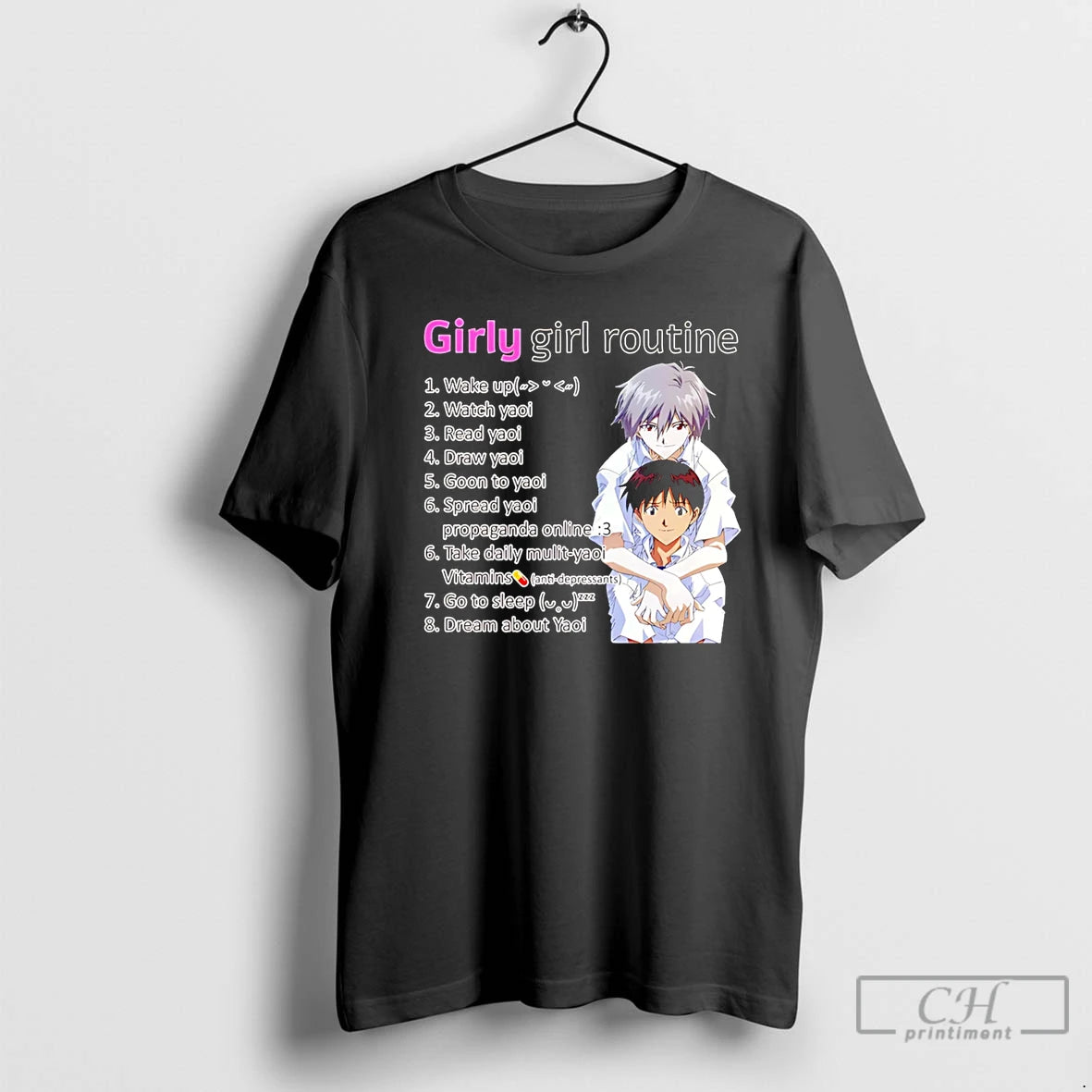 Premium Yaoi Girly Girl Routine T-Shirts, Hoodie, Sweatshirt | DripVista.com