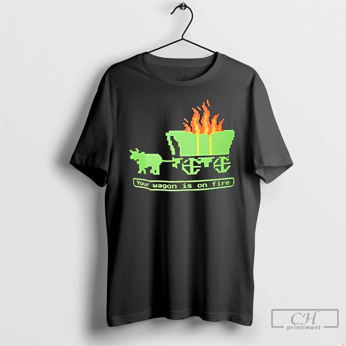 Premium Your Wagon Is On Fire Retro Gaming T-Shirts, Hoodie, Sweatshirt | DripVista.com