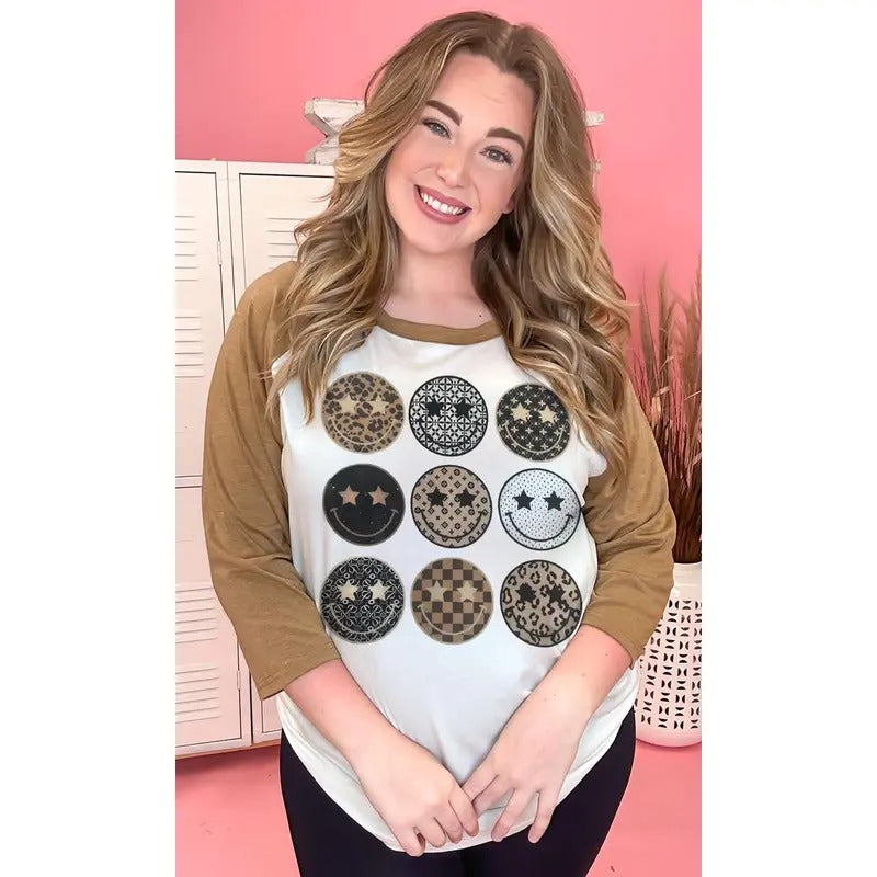 Preppy Smiley Raglan T-Shirts, Hoodie, Sweatshirt | DripVista.com