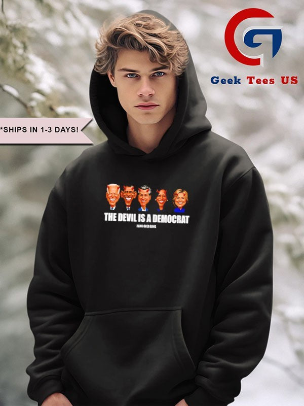 Presidents the devil is a democrat hand over gang caricature shirt