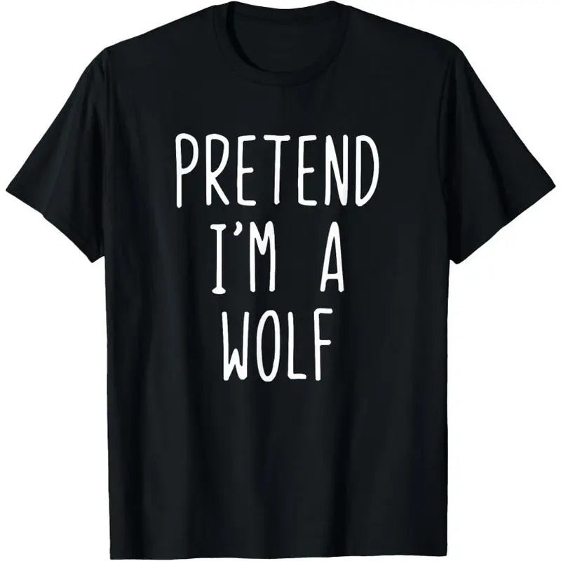 Pretend I'm A Wolf Costume Halloween Lazy Easy T-Shirt Hoodie, Sweatshirt | DripVista.com