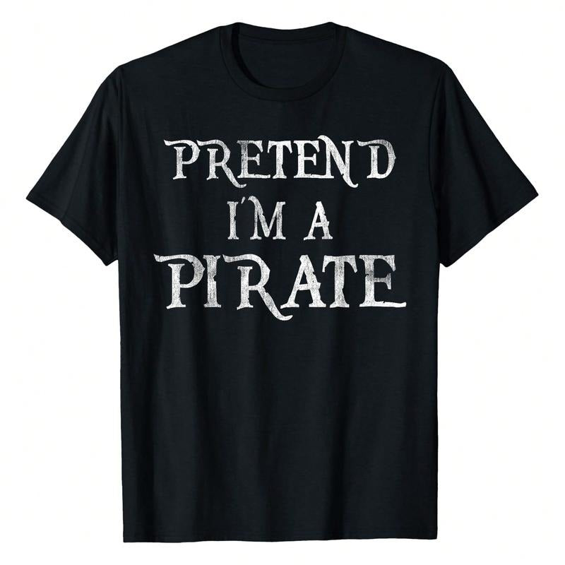 Pretend Swoosh'Bat brand WB shield Pirate Costume Funny Halloween Party T-Shirt Black Summer Cotton Casual Short Sleeve...