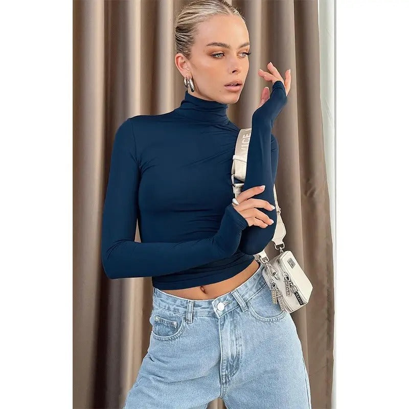 Princess Polly Women's Eco Navy Elysium Turtleneck Sweater T-Shirts, Hoodie, Sweatshirt | DripVista.com