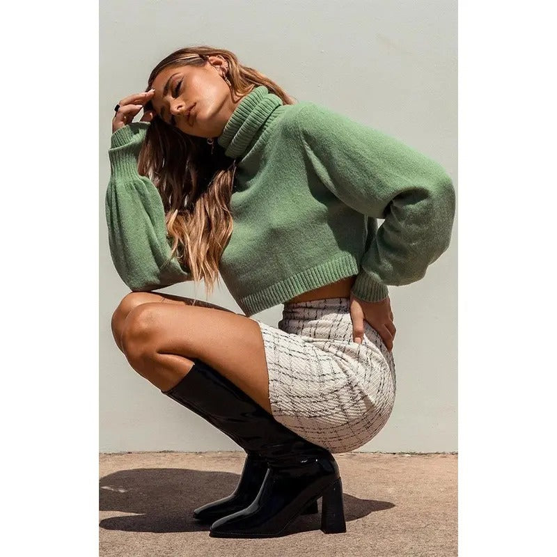 Princess Polly Women's Zahara Cropped Turtleneck Sweater T-Shirts, Hoodie, Sweatshirt | DripVista.com