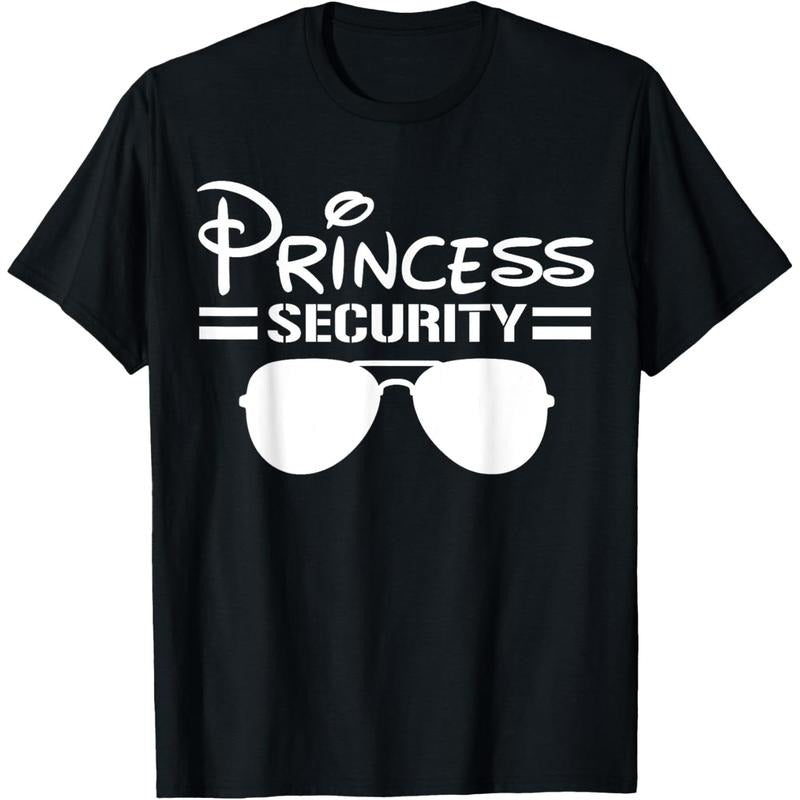 Princess Security Perfects Presents Funny Birthday Halloween Party Design T-Shirt - Kids - Unisex-Adults - Black - Short Sleeve - Small made in USA