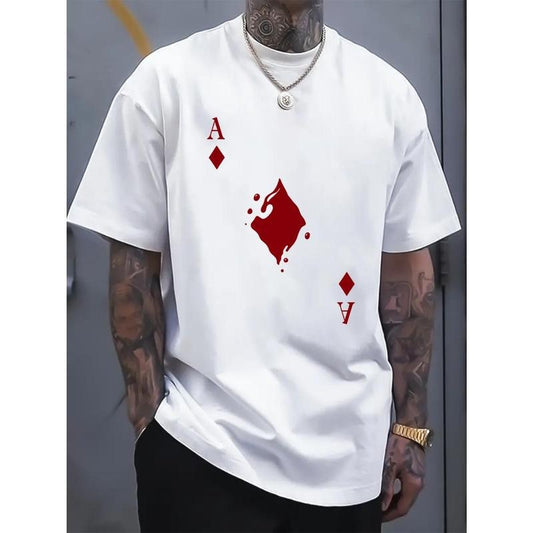 Printed T-shirt, men's T-shirt, summer casual short sleeved T-shirt  made in usa