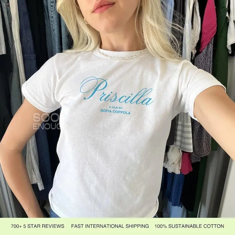 Priscilla Movie T-Shirt Merch A Film By Sofia Coppola Baby Tee Fit Vintage