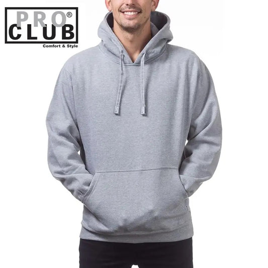 Pro Club Heavyweight Hoodie for Men Thick Cotton Fleece Pullover Menswear Sweaters Casual Classic Kangaroo Polyester Kangaroo Polyester heavyweight  hoodies