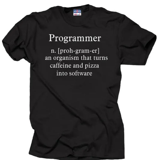 Programmer T-shirt Programming an Organism that turns caffeine and pizza into software and manager Shirt