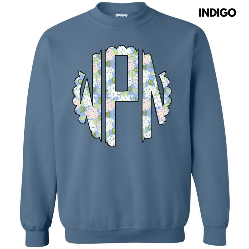 Proper Floral Monogram Sweatshirt 'NLB' T-Shirts, Hoodie | DripVista.com