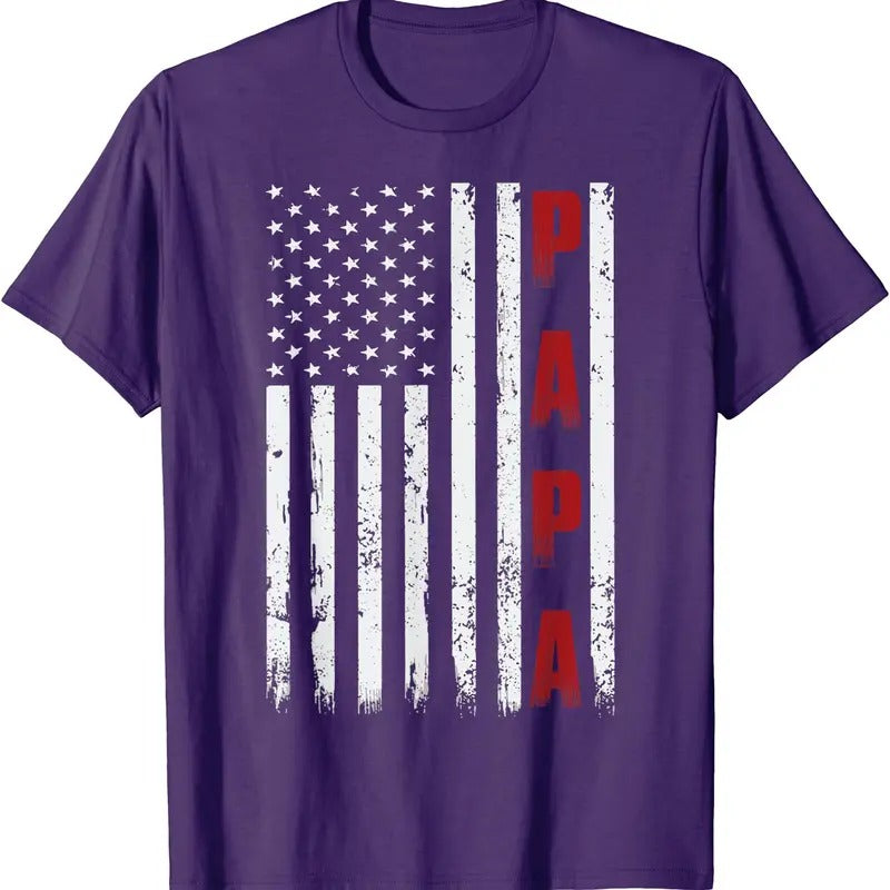 Proud Papa Flag Funny Fathers Day 2024 Unisex T-Shirt Hoodie, Sweatshirt | DripVista.com