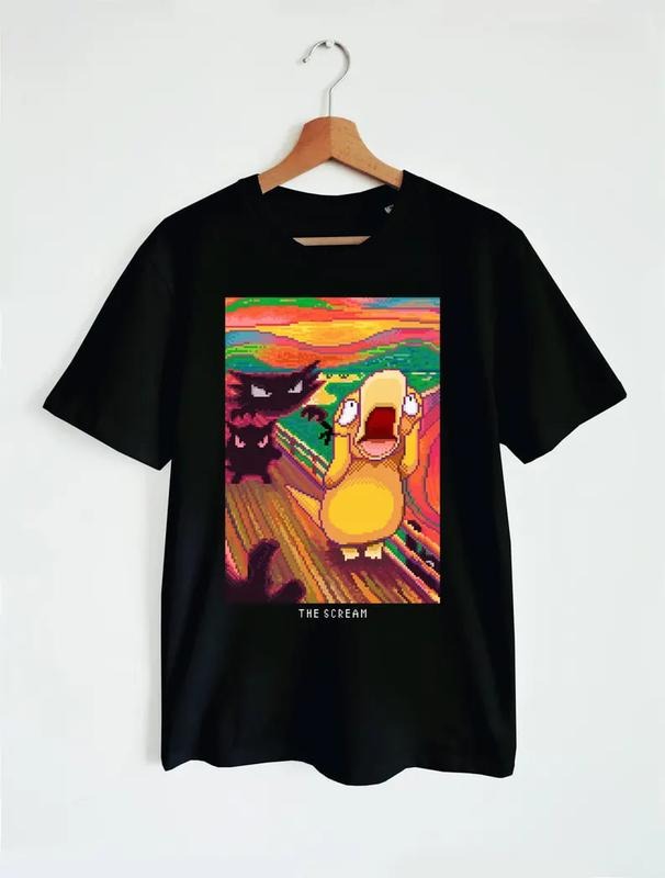Psyduck The Scream, Anime Gift, Psyduck Shirt Hoodie, Sweatshirt | DripVista.com