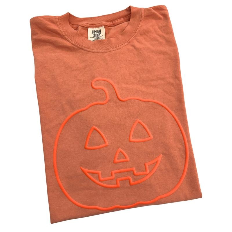 Pumpkin Face Orange Puff Comfort Colors T-Shirt Hoodie, Sweatshirt | DripVista.com