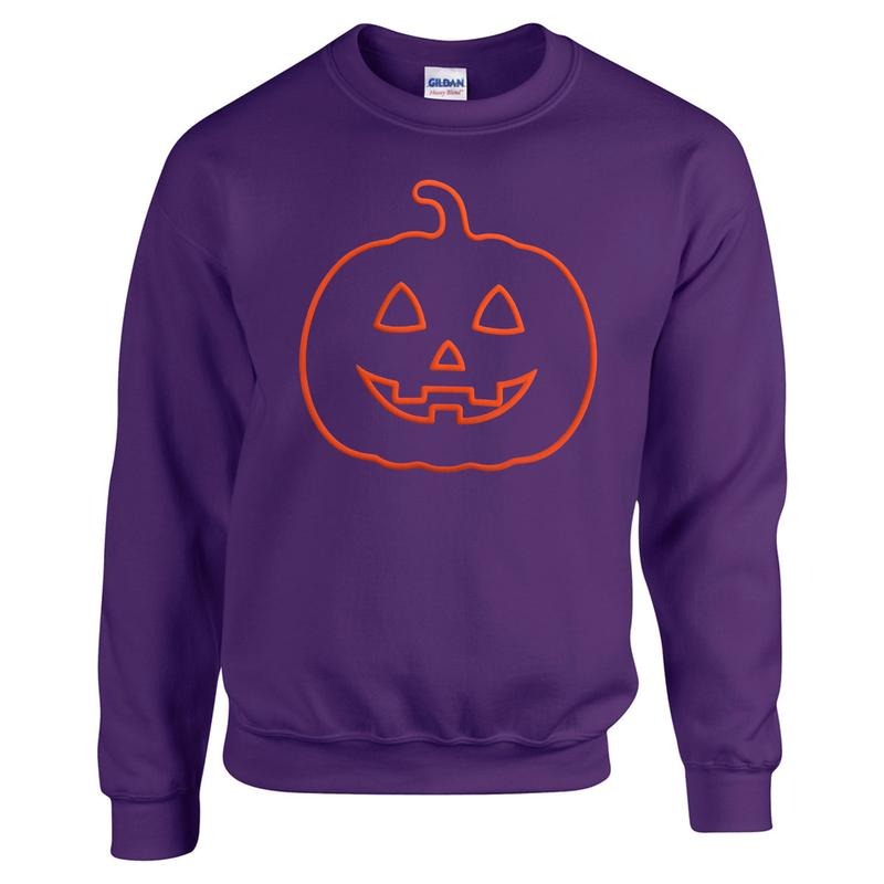 Pumpkin Face Orange Puff Sweatshirt T-Shirts, Hoodie | DripVista.com