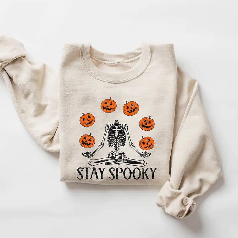 Pumpkin Halloween Sweatshirt Skeleton Halloween Shirt Pumpkin Shirt Fall Sweatshirt For Womenhalloween Gift For Woman...