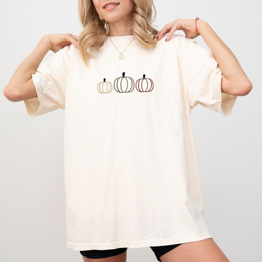 Pumpkin Tee, Cute Pumpkin T-shirt, Fall Vibes Unhinged Shirt, Funny Shirts For Women, Autumn Vibes Tee, Pumpkin Farm Shirt, Pumpkin Season Tee, Comfy Fabric Graphic Tee, Women's Tops, Womenswear, Cotton Fabric Relaxed Fit Chic Style