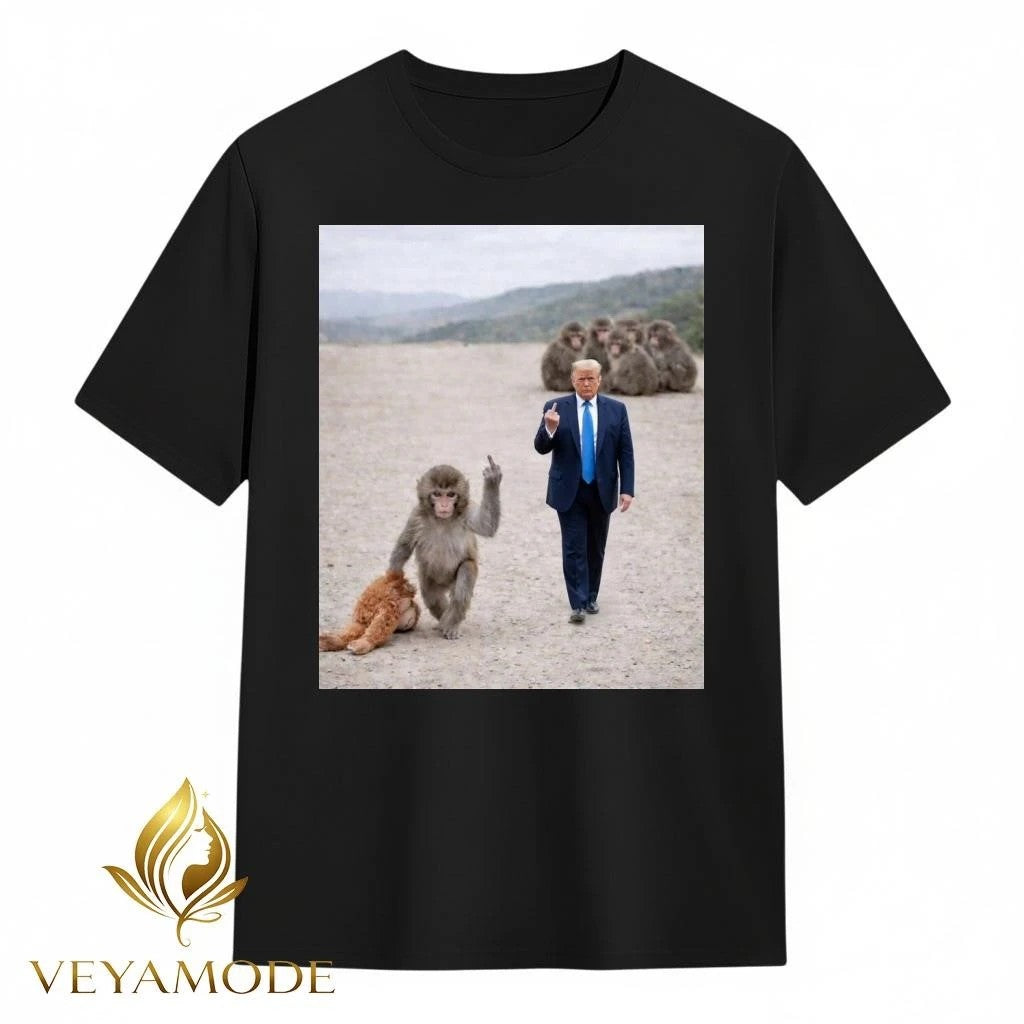 Punch monkey and Trump one finger tee