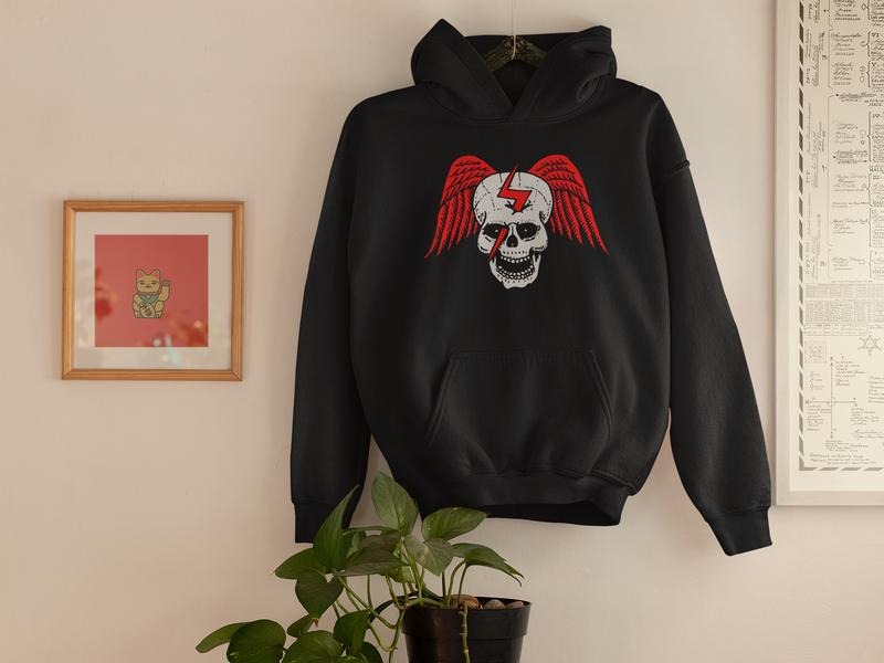 Punk Rock Fashion Hoodie, Casual Skeleton Sweatshirt, Skull Sweater, Grunge Shirt, Gothic Hoodie,  Y2k Goth Hoodie,...