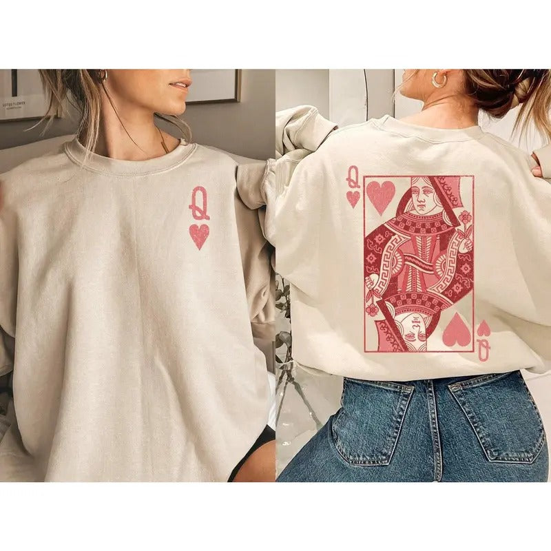 Queen of Hearts Sweatshirt, Funny Valentines Day Sweatshirt, Teacher Valentines Shirt, Nurse Valentines Tshirt Gift, Alice in Wonderland Tee