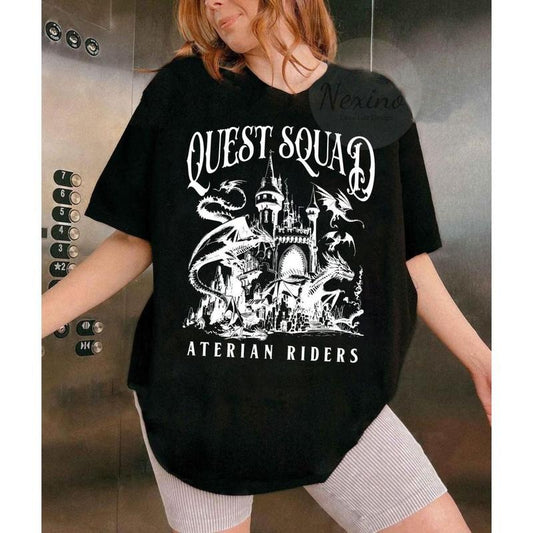Quest Squad Dragon Riders Shirt, Quest Squad Onyx Storm Shirt, Riorson House Tee, Fantasy Reader Gift, Basgiath War Collegestyle{n002}3