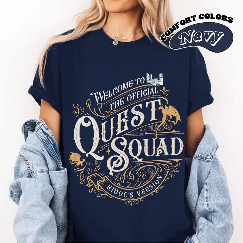 Quest Squad T-Shirt, Onyx Storm Book Inspired Tee, Fourth Wing T-Shirt, Fantasy Reader Gift, Novel Shirt, Unisex Jersey Teestyle{n002}4