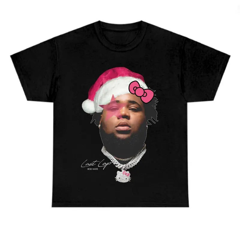 ROd Wavee Pink Santa Christmas Graphic Rap Tee Hoodie, Sweatshirt | DripVista.com