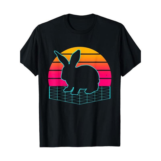 Rabbit Vintage Retro Bunny Lover Pet Bunnies Owner 220g 100% Cotton T-Shirt made in usa