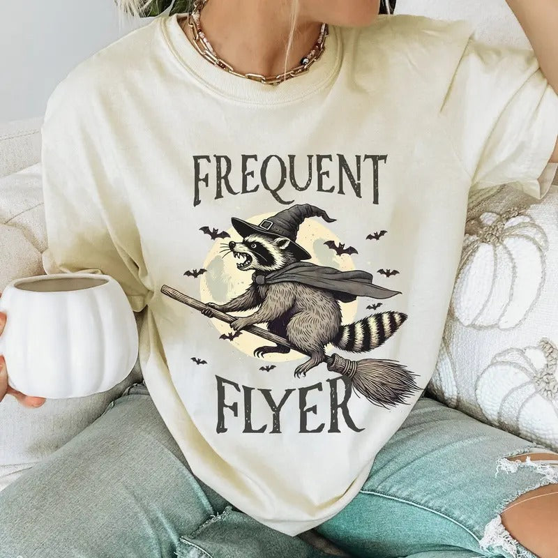 Raccoon Halloween Shirt, Funny Meme TShirt Cotton Top Hoodie, Sweatshirt | DripVista.com