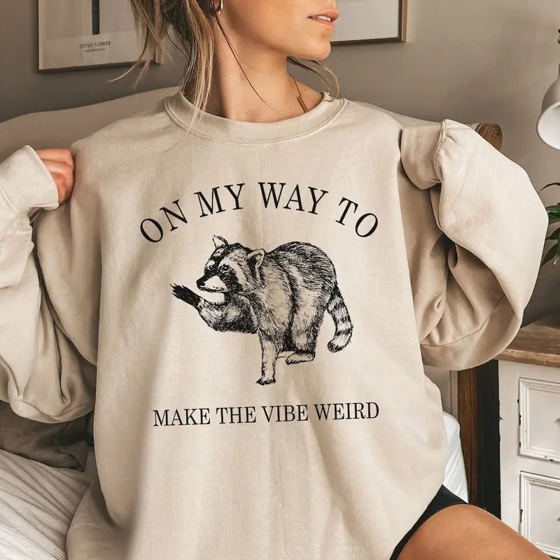 Raccoon Meme Sweatshirt Animal Rescue Hoodie Cotton Womenswear T-Shirts | DripVista.com