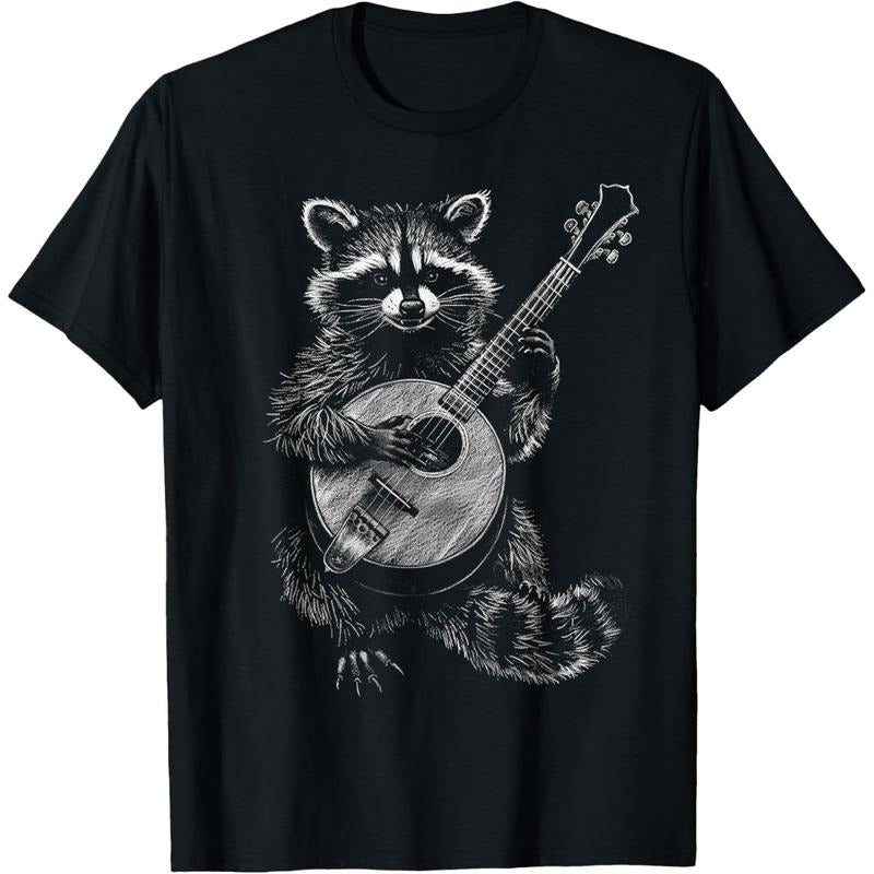 Raccoon Playing Banjo T-Shirt made in us Hoodie, Sweatshirt | DripVista.com