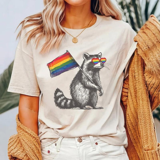 Raccoon Pride Lgbt Shirt, Racoon Pride Flag Shirt, Gay Queer Shirt, Funny Lgbt Shirt, Lgbtq Support