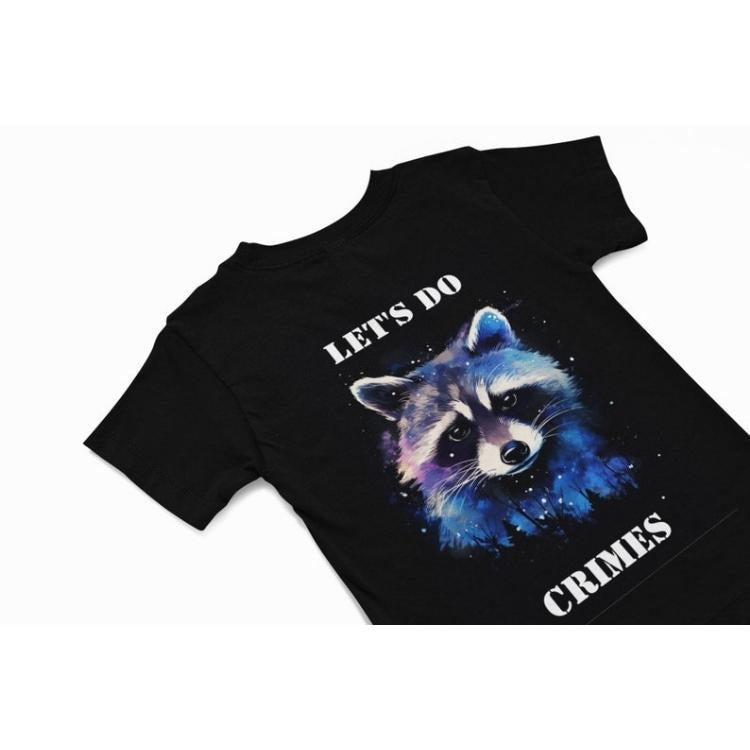 Raccoon T-Shirt, Let's do crimes T shirt, Raccoon Graphic tee, Humorous Tee Shirt, Cute Quirky animal tee, animal T-Shirt...