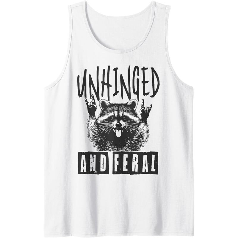 Raccoon Unhinged And Feral Retro Tank Top