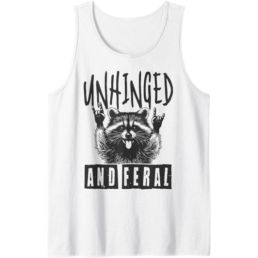 Raccoon Unhinged And Feral Retro Tank Top