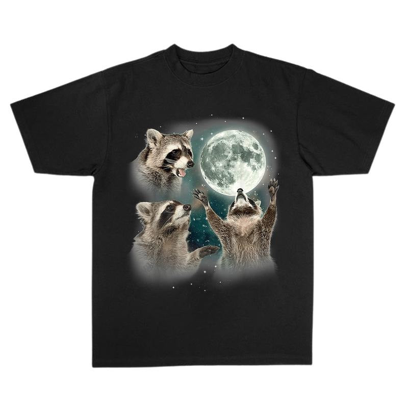Racoons Howling at TNF Moon T-Shirt, Racoon Meme Shirt, Racoon Moon Howling Shirt, For Men, For Women Hoodie, Sweatshirt