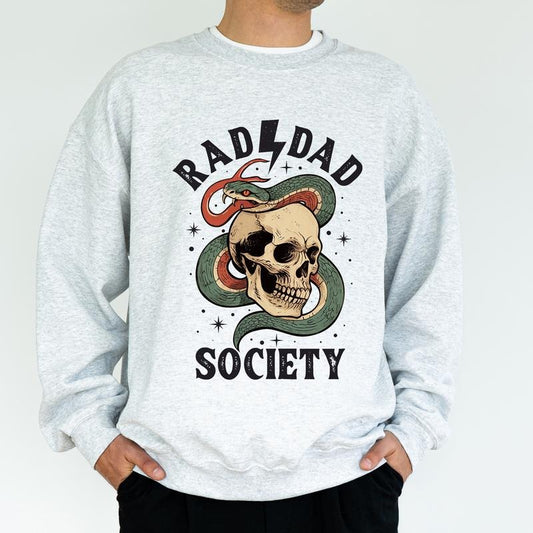Rad Dad Society Sweatshirt, New Daddy Crewneck, Cool Dad Club Sweater, Best Father Tops,  Dad of Girls Pullover, Classic Menswear