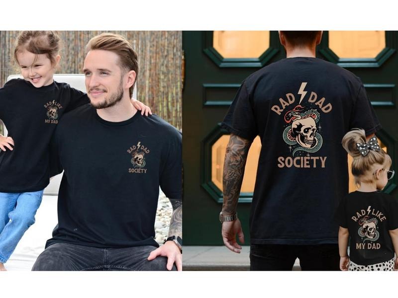 Rad Dad Society T-Shirt, Cool Dad Club, Dad Life Tee, First Fathers Day Present, Dad of Girls, Papa Of Boys, Gift For...