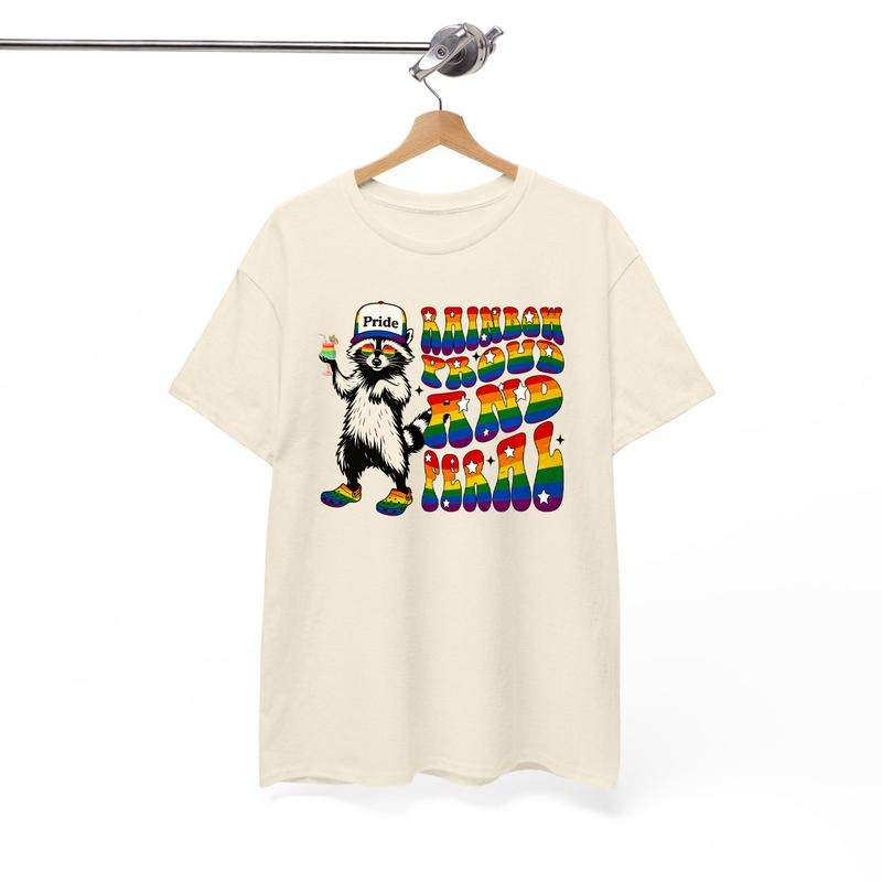 Rainbow Raccoon Pride Shirt, Funny LGBTQ+ Graphic Tee, Pride Shirt, LGBTQ T-Shirt, Funny Pride Raccoon T-Shirt Hoodie,...