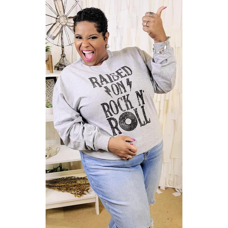 Raised on Rock and Roll Long Sleeve T-Shirt Hoodie, Sweatshirt | DripVista.com