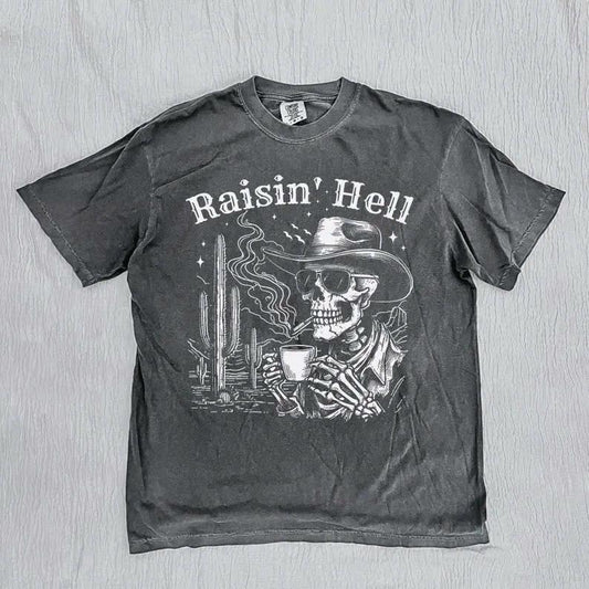 Raisin' Hell With The Hippies And Cowboys T-shirt, Western Graphic Shirt, Funny Cowboy Sweatshirt, Country Girl Gift, Western Cowgirl Tee