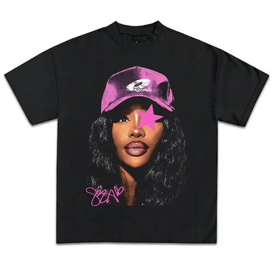 Rapper Big Head T-Shirt Vintage Rapper Graphic Tee Rap Hip Hop Y2k Merch Men Women Fans Menswear