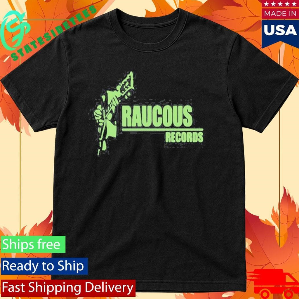 Raucous Records Guitar Logo Shirt