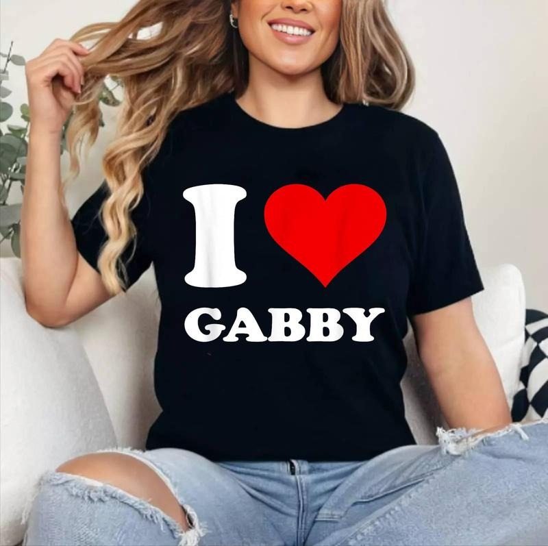 Red Heart I Love Gabby T-Shirt | Cotton 100%, Crewneck, Top Womenswear Hoodie, Sweatshirt | DripVista.com
