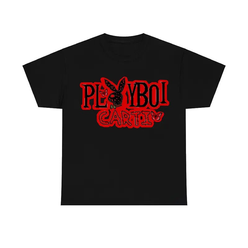 Red Playboiii 2025 T-Shirt Cartii Fans Black Tee Hoodie, Sweatshirt | DripVista.com