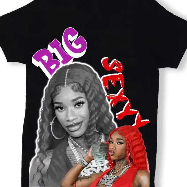 Red Purple Sexyy Red Graphic T-shirt, Heavy Cotton Tee