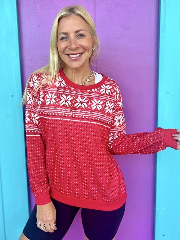 Red Super Soft Snowflake Pullover T-Shirts, Hoodie, Sweatshirt | DripVista.com