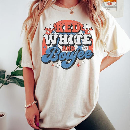 Red White And Boujee Shirt, Retro Groovy 4th Of July Shirt, Patriotic Rainbow, Happy 4th of July Shirt, Independence Day, Memorial Day Shirt, 4th Of July Gift