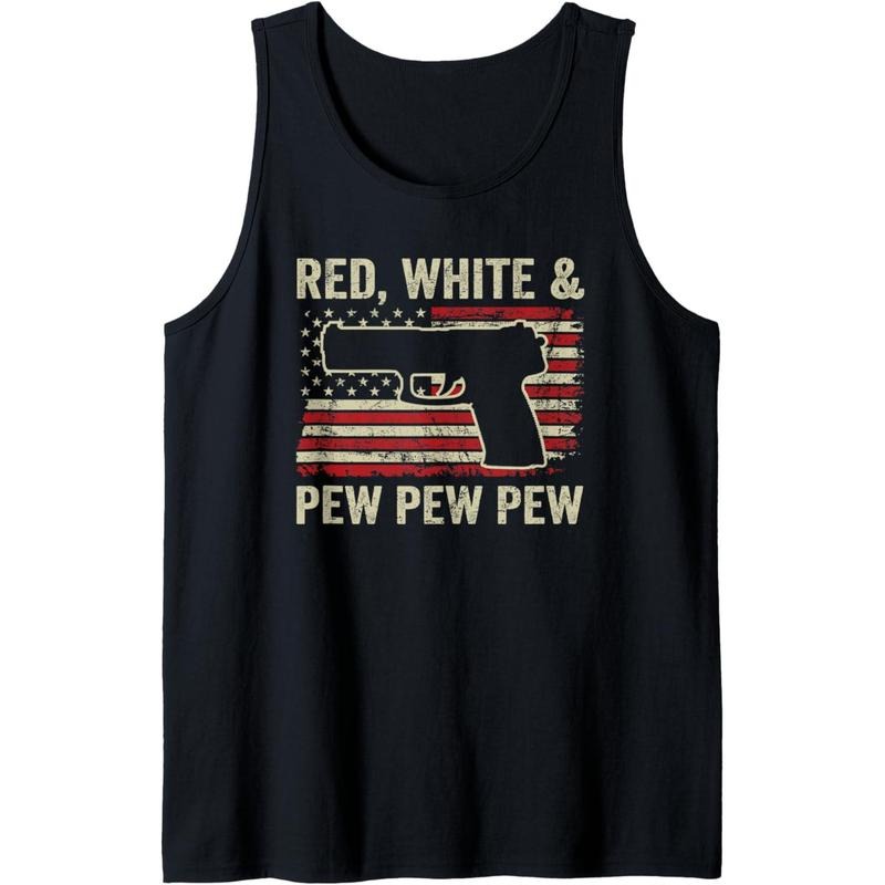 Red White And Pew - Patriotic 9mm Pistol Pro Gun USA Flag Tank Top made in USA T-Shirts, Hoodie, Sweatshirt | DripVista.com